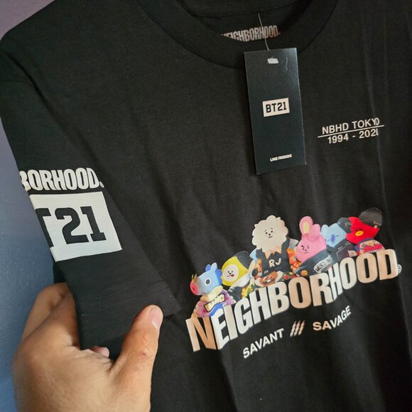 Share BT21 x Neighborhood Savant/Savage Collection Size Small Black T-Shirt - Picture 2 of 3